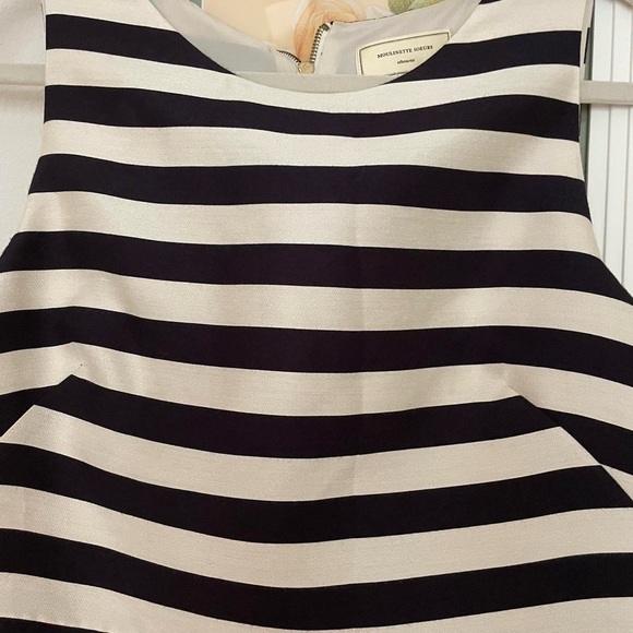 Moulinette Souers for Anthropologie ladylike striped and floral a-line dress - Picture 2 of 7